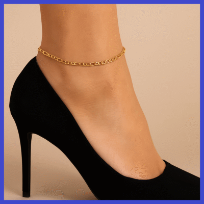 9ct Gold Anklet – Figaro 2mm