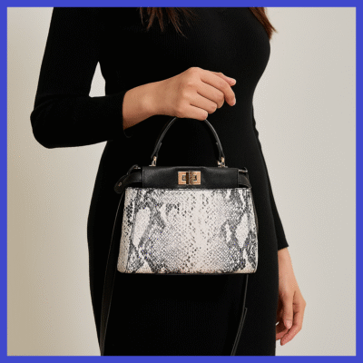 Snake Print Leather Tote