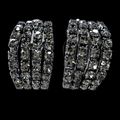 Alternative view of Clip-On Glistening Earrings Black OR Silver ​