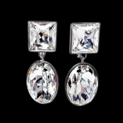 Alternative view of Clip-On Allure Earrings Black OR Silver ​Cubic Zirconia