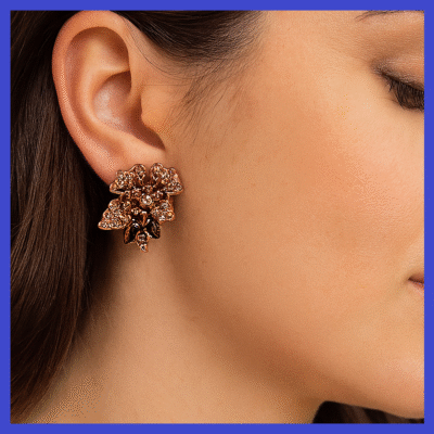 Brown Swarovski Crystals Earrings