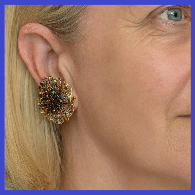 Brown Swarovski Crystals Earrings