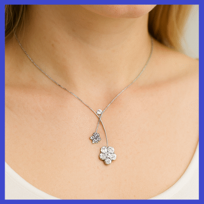 Swarovski Crystals Necklace Purple Or Silver