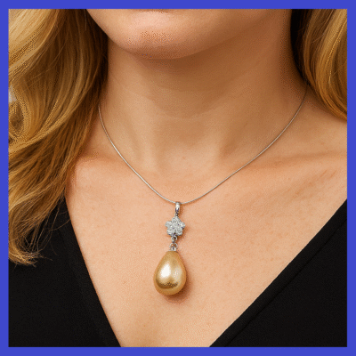 Mother of Pearl Necklace Gold Or Grey