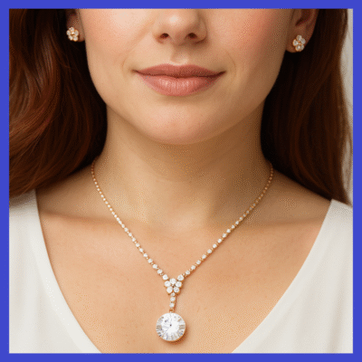 Swarovski Crystals Necklace + Earring Set