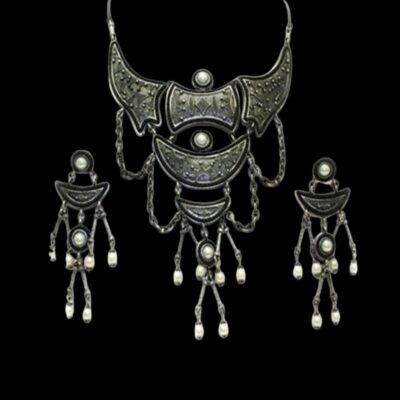 Alternative view of Swarovski Crystals Necklace + Earring Set Black OR Red