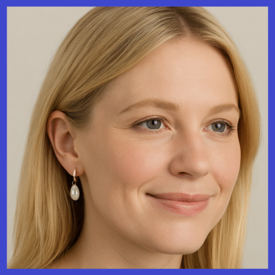 White Medium Teardrop Freshwater Pearl Earrings 925 Sterling Silver