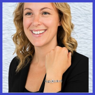 Swarovski Crystals Art Deco Bracelet Silver Or Green