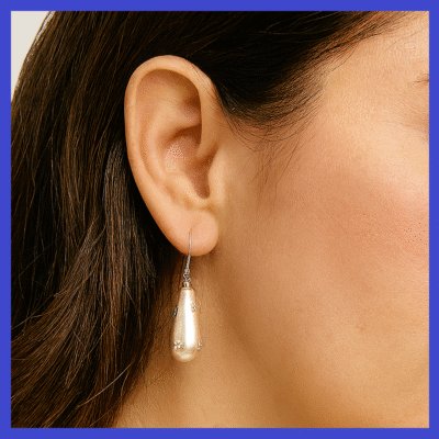 Teardrop Mother of Pearl Earrings 925 Sterling Silver