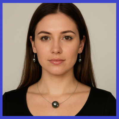 Mother of Pearl Necklace + Earring Set, White OR Grey