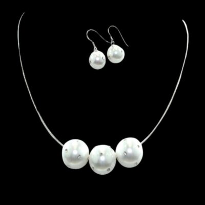 Alternative view of Mother of Pearl Necklace + Earring Set