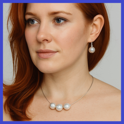Mother of Pearl Necklace + Earring Set
