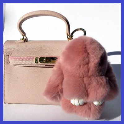 Rex Rabbit Fur Bunny Key Charm Various Colours