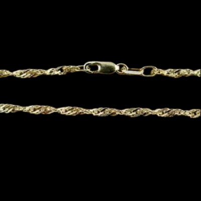 Alternative view of 9ct Gold Twisted Singapore Anklet 2.5mm