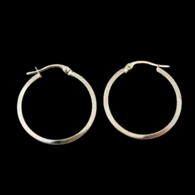Alternative view of Italian 9ct Yellow Gold 23mm Flat Hoop Earrings