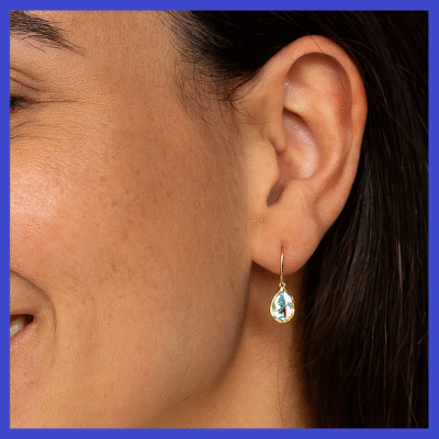 9ct Gold Blue Topaz Earrings 7x9mm