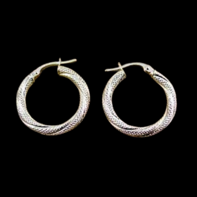 Alternative view of 16mm Or 20mm Italian 9ct Gold Hoop Earrings