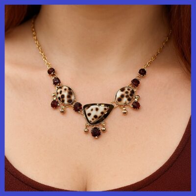 Swarovski Crystals/Tiger Shell Necklace