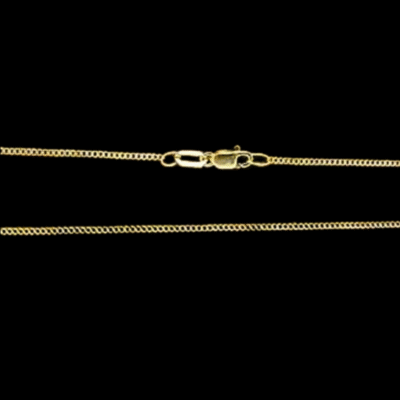 Alternative view of 40cm, 45cm OR 50cm 9ct Gold Diamond Cut Curb Chain 1mm Wide