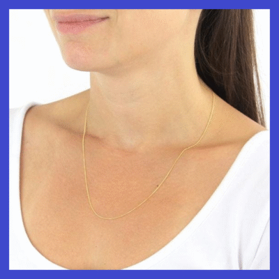 40cm, 45cm OR 50cm 9ct Gold Diamond Cut Curb Chain 1mm Wide