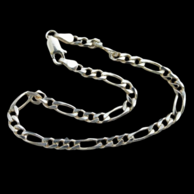 Alternative view of 9ct Gold Bevelled Figaro Bracelet 4mm