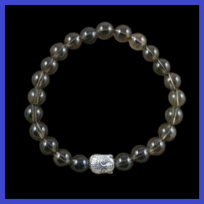 8mm Smokey Quartz Buddah Bracelet
