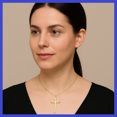 9CT Gold Cross Pendant 16x25mm