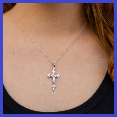 Sterling Silver Crucifix Pendant 13.5x25mm