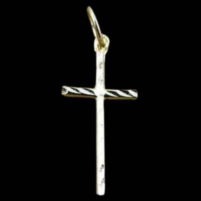 Alternative view of 9ct Gold Diamond Cut Cross Pendant 11.5×21.5mm