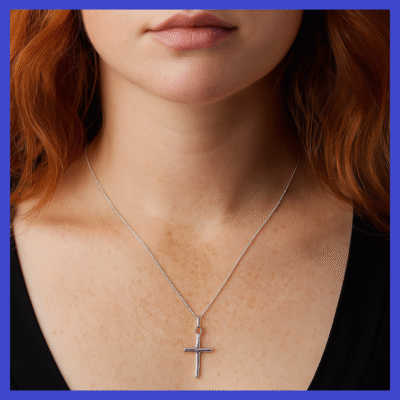 Sterling Silver Cross Pendant 9x15mm