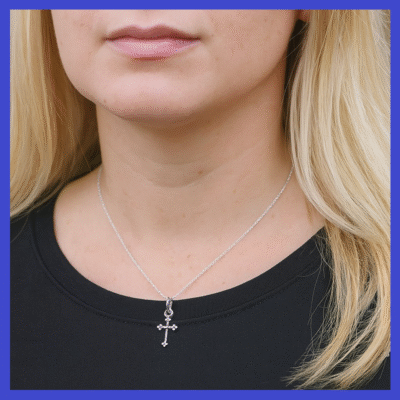 Sterling Silver Cross Pendant 7x14mm