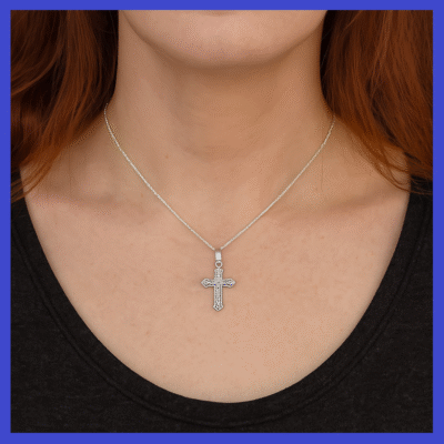 Sterling Silver Cross Pendant 11x18mm