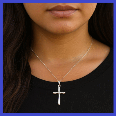 Sterling Silver Cross Pendant 13.75x24mm