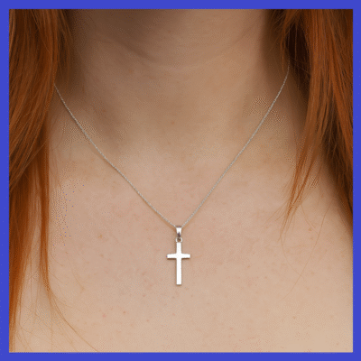 Sterling Silver Small Cross Pendant 11×19.25mm