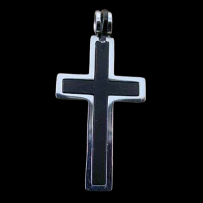 Alternative view of Stainless Steel Pendant – Two Tone Double Cross