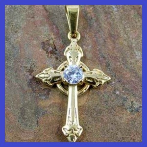 Stainless Steel Pendant – Cross With CZ