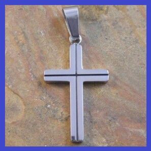 Stainless Steel Lined Cross Pendant 22x33mm