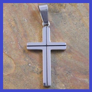 Stainless Steel Lined Cross Pendant 22x33mm