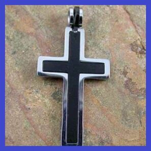 Stainless Steel Pendant – Two Tone Double Cross