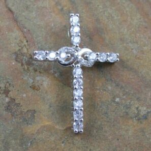 Sterling Silver Infinity Cross Pendant 18x25mm - Image 2