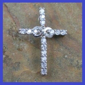 Sterling Silver Infinity Cross Pendant 18x25mm