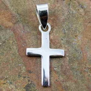 Sterling Silver Small Cross Pendant 11×19.25mm - Image 2