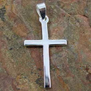 Sterling Silver Medium Cross Pendant 17x30mm - Image 2