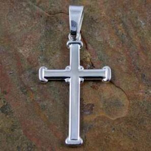 Sterling Silver Pendant – 20x33mm Block Tipped Cross - Image 2