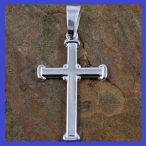 Sterling Silver Pendant – 20x33mm Block Tipped Cross