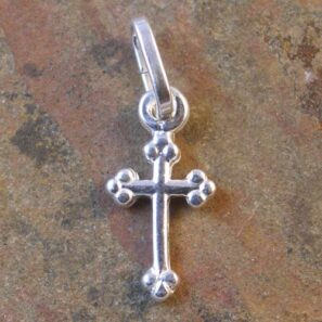 Sterling Silver Cross Pendant 7x14mm - Image 2