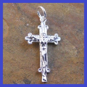 Sterling Silver Crucifix Pendant 13.5x25mm