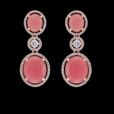 Alternative view of Pink Rose Blush Dangler Earrings