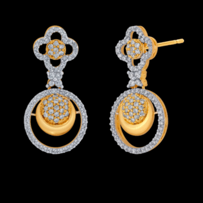 Alternative view of Concentric Circle Pendant & Earring Set