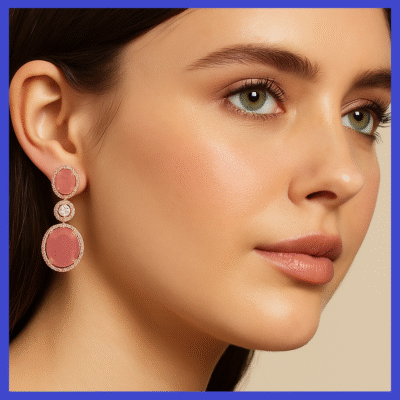 Pink Rose Blush Dangler Earrings